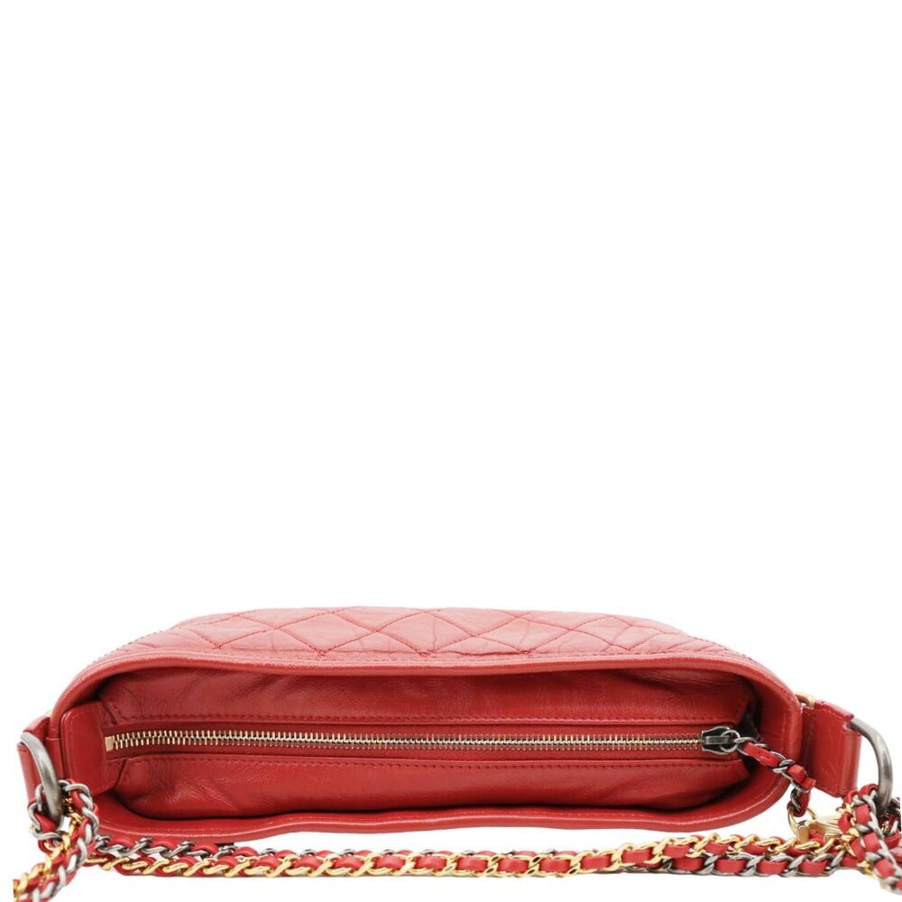 Chanel Gabrielle Aged Calfskin Quilted Leather Crossbody Bag Red - Picture 4 of 13